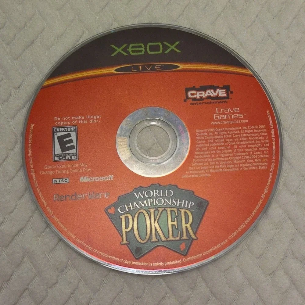 World Championship Poker (Microsoft‎ Xbox, 2004) no manual Tested